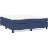 vidaXL Sommier boxspring bleu 160x200 cm Tissu
