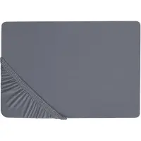 Beliani Drap-housse coton gris foncé 200 x 200 cm JANBU (200 x 200 cm)