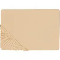 Beliani Drap-housse coton beige sable 140 x 200 cm JANBU (140 x 200 cm)