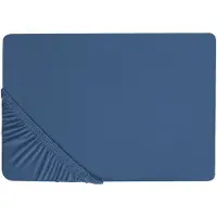 Beliani Drap-housse coton bleu marine 180 x 200 cm JANBU (180 x 200 cm)