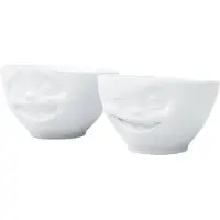 Tassen 2 Petits Bols Rieur Et Clin D'oeil En Porcelaine - 200 Ml