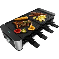 Cecotec Raclette et grill électrique 16000, finition inox noir