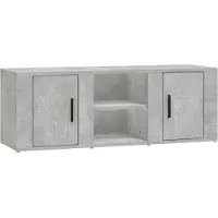 vidaXL Armoire TV gris béton 100x31,5x35 cm Bois composite
