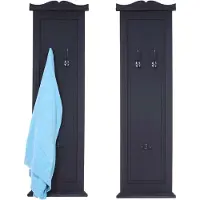 Mendler 2x garderobe murale, étagère / vestiaire / planche à crochets, 109x28x4cm gris foncé