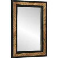 vidaXL Miroir Noir et Marron 70 x 2 x 70 cm Bois massif d'acacia