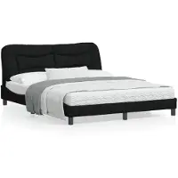 vidaXL Cadre de lit sans matelas "Hvar" noir 160x200 cm Tissu