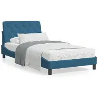 vidaXL Cadre de lit sans matelas bleu 100x200 cm velours