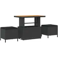 vidaXL Ensemble de canapé de jardin avec coussins avec coussins 10 pcs noir Poly rotin