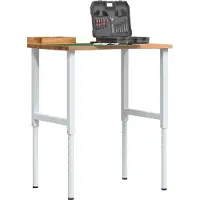 vidaXL Établi brun clair 80x60x(71,5-98) cm Chêne massif