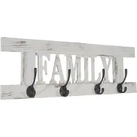 Mendler Garde-robe murale Family, planche vestiaire, style shabby, vintage, 60x20cm blanc