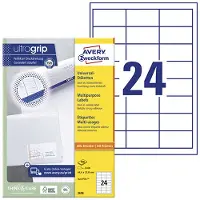 Avery Zweckform Universal-Etiketten 3658, ultragrip, 64,6 x 33,8 mm, 2400 Stück