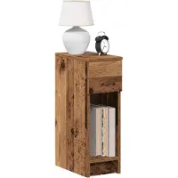 vidaXL Table de chevet avec tiroir vieux bois 20x36x60 cm