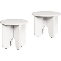 vidaXL Table Basse 2 Pcs Blanc 39.5 X 39.5 X 30 Cm Lumarko !