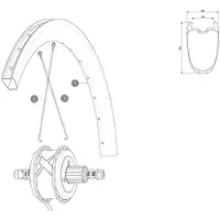 Mavic Cosmic Pro Carbon Ust Ubm Rear Left Spokes 16 Units Noir 230 mm