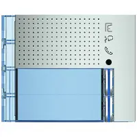 Legrand Cache BTICINO, 2 boutons d'appel, pour module haut-parleur, réf. 351100, couleur : Allmetal, 1 pièce.