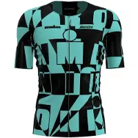 Santini Enigma X Ironman Short Sleeve Jersey Vert S Homme