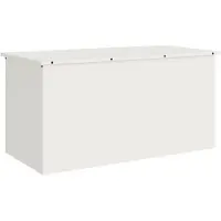 vidaXL Bac de rangement extérieur avec stockage Blanc 100 x 50,5 x 50 cm Acier