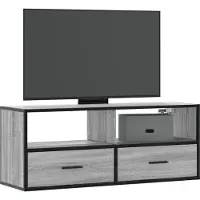 vidaXL Armoire TV Gris Sonoma 100x31x39,5 cm Bois composite et métal
