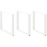 vidaXL Pieds de table de salle à manger en U 3 pcs. Blanc 100x(72-73) cm Acier