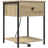 vidaXL Cabinet de chevet avec tiroir Chêne sonoma 42 x 41 x 56 cm