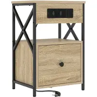 vidaXL Cabinet de chevet avec tiroir Chêne sonoma 40 x 31 x 60 cm