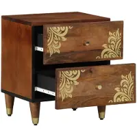vidaXL Cabinet de chevet avec tiroir marron miel 40 x 33 x 46 cm