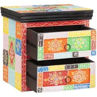 vidaXL Cabinet de chevet avec tiroir 2 pcs Multicolore 40 x 30 x 40 cm