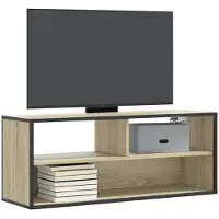 vidaXL Armoire TV Chêne Sonoma 100x31x39,5 cm Bois composite et métal