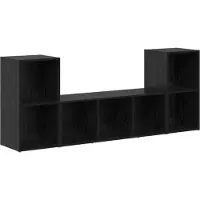 vidaXL : Ensemble de 3 meubles TV, noir, en panneaux de particules