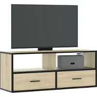 vidaXL Armoire TV Chêne Sonoma 100x31x39,5 cm Bois composite et métal