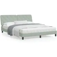vidaXL Cadre de lit sans matelas gris clair 160x200 cm velours