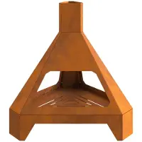 vidaXL Foyer extérieur marron 50 x 43 x 52 cm Acier résistant aux intempéries