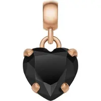 Daniel Wellington - Gold-plated pendant with black heart Charms DW00400426, (Laiton)