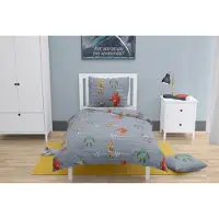 Roupillon Housse de couette robot gris foncé 140 x 200 cm 2 pièces