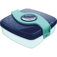 Magni Boîte à goûter - Plastique - Bleu vert - 1 compartiment - 520 ml - 15 x 17 cm -