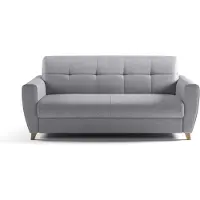 Sonstiges Canapé convertible express 3 places SKY - Tissu Gris - matelas 14cm - 192 x 100 x 88 cm