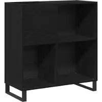 vidaXL Meuble à disques noir imitation chêne 84,5 x 38 x 89 cm