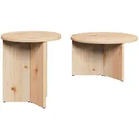 vidaXL Table basse 2 Pcs Naturelle 49 X 49 X 28 Cm Lumarko !