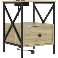 vidaXL Cabinet de chevet avec tiroir Chêne sonoma 41.5 x 40.5 x 55 cm