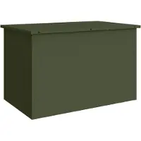 vidaXL Bac de rangement extérieur avec stockage Olive Vert 80 x 50,5 x 50 cm Acier