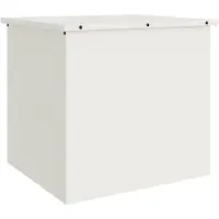 vidaXL Coffre de rangement extérieur avec stockage Blanc 55 x 50,5 x 50 cm Acier