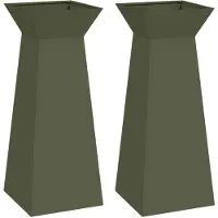 vidaXL Jardinière à pilier 2 pcs Olive 40 x 40 x 100 cm