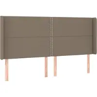 vidaXL Tête de lit avec oreilles taupe 203x16x118/128 cm Tissu