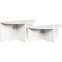 vidaXL Table Basse 2 Pcs Blanc 79 X 39,5 X 40 Cm Bois de pin massif Lumarko