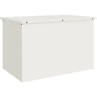 vidaXL Bac de stockage extérieur avec stockage Blanc 80 x 50,5 x 50 cm Acier