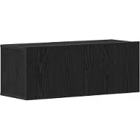 vidaXL Meuble TV , lot de 2, noir, aspect chêne, 80 x 30 x 30 cm