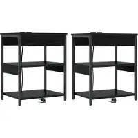 vidaXL Cabinet de chevet 2 pcs Chêne noir Bois d'ingénierie