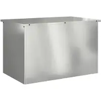 vidaXL Bac de rangement extérieur avec stockage Argent 80 x 50,5 x 50 cm Acier