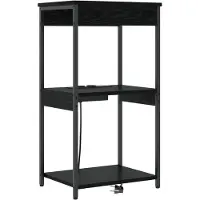 vidaXL Table de nuit avec station de chargement Chêne noir