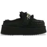 Mou pour femme. MU.FW681006A Sabots en cuir Echo avec logo sur sangle noire (36), 3 à 5 cm, Aucun, Casuel